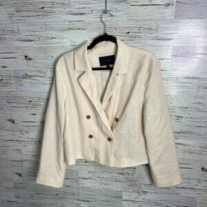 Banana republic DOUBLE-BREASTED CROPPED TENCEL™ BLAZER size 14 cream